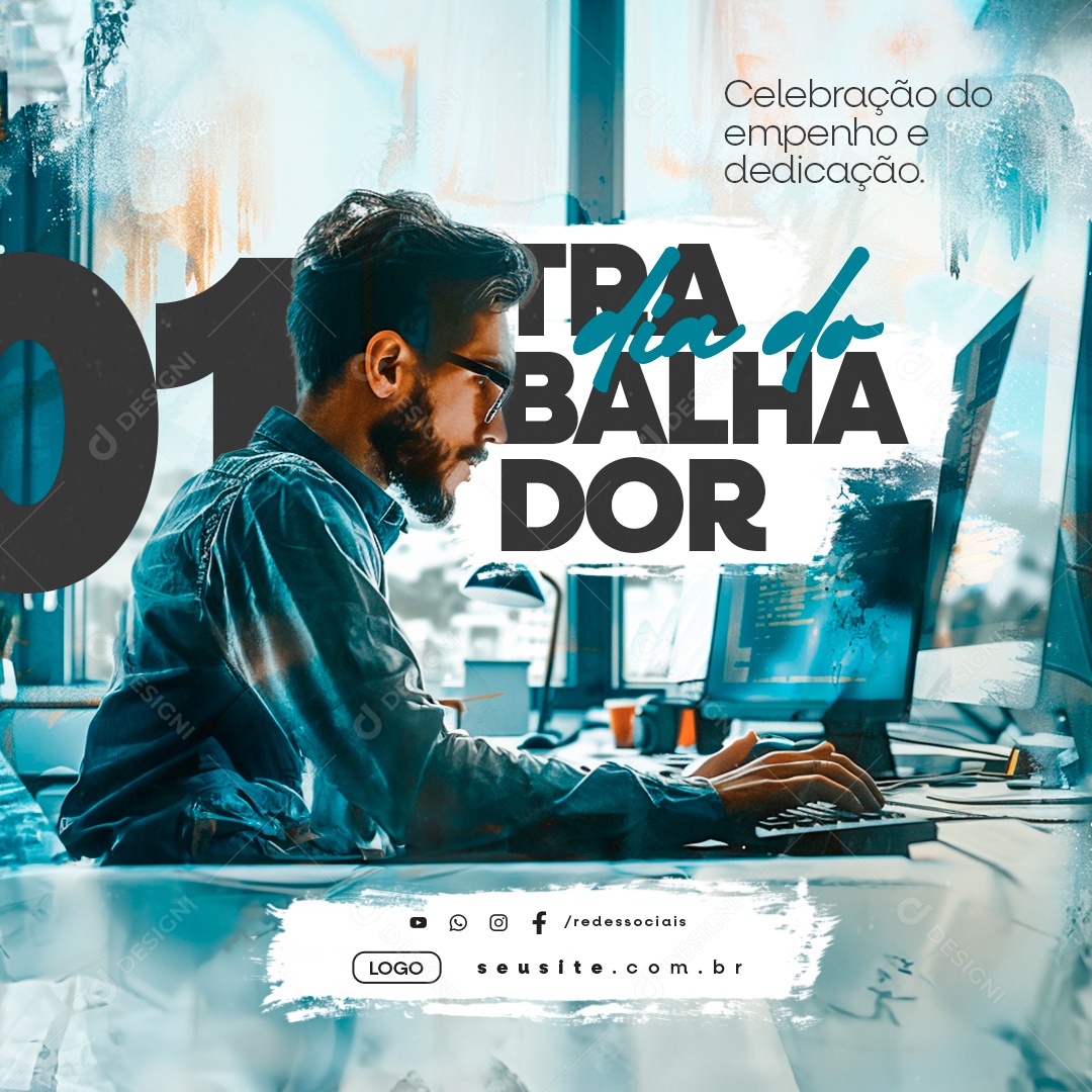 Dia Do Trabalhador 01 de Maio Social Media PSD Editável