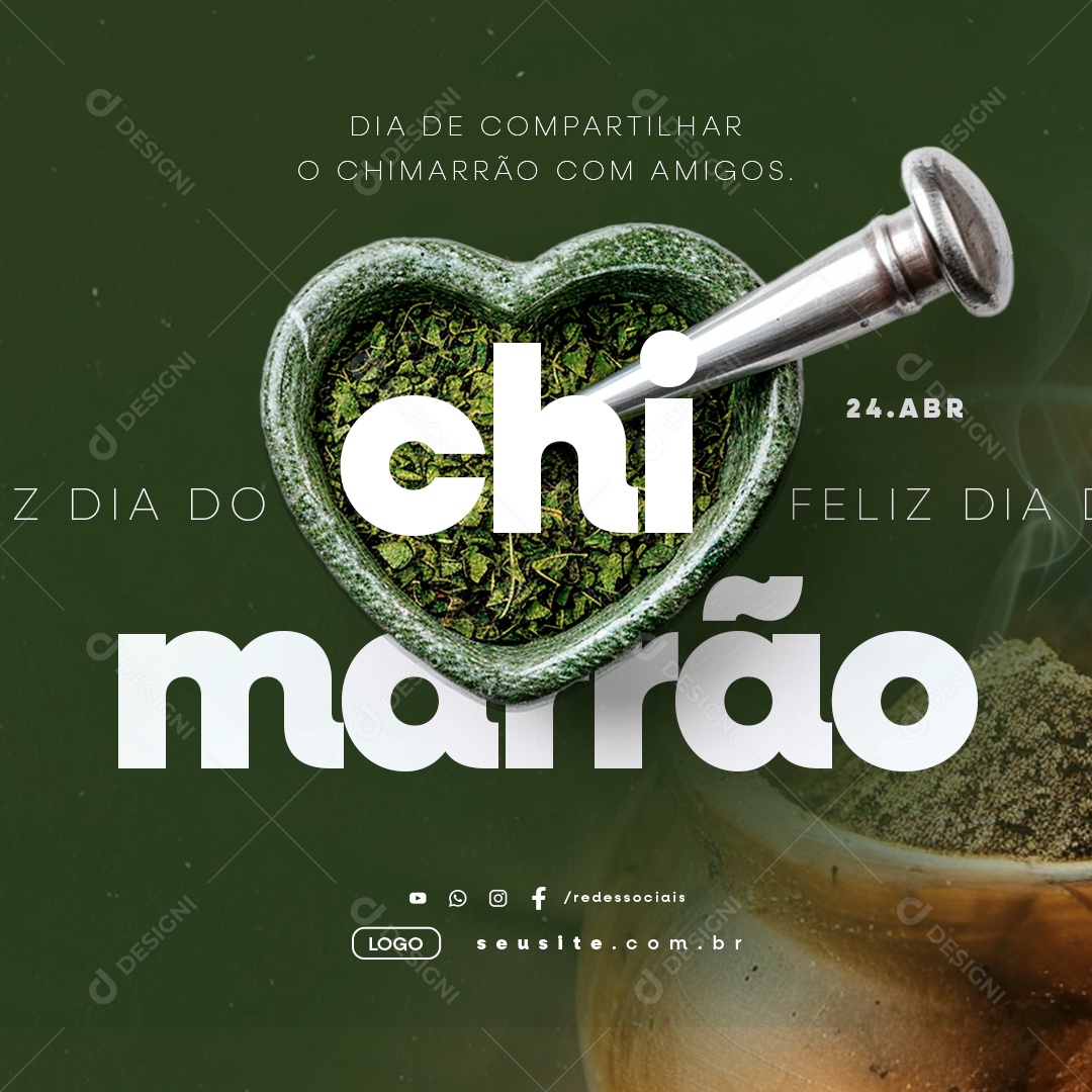 Feliz Dia do Chimarrão 24 de Abril Social Media PSD Editável