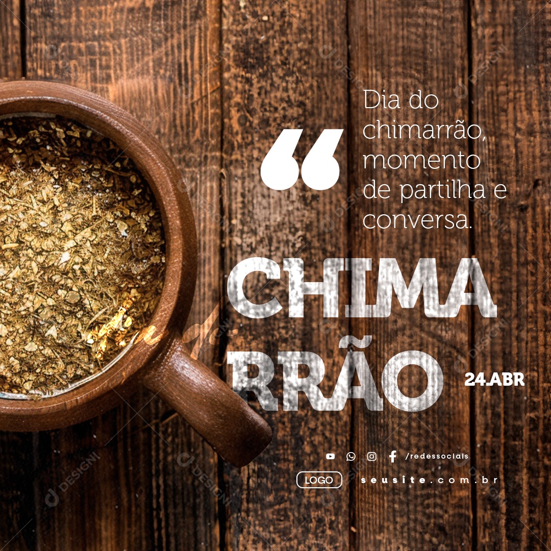 Dia do Chimarrão 24 de Abril Social Media PSD Editável