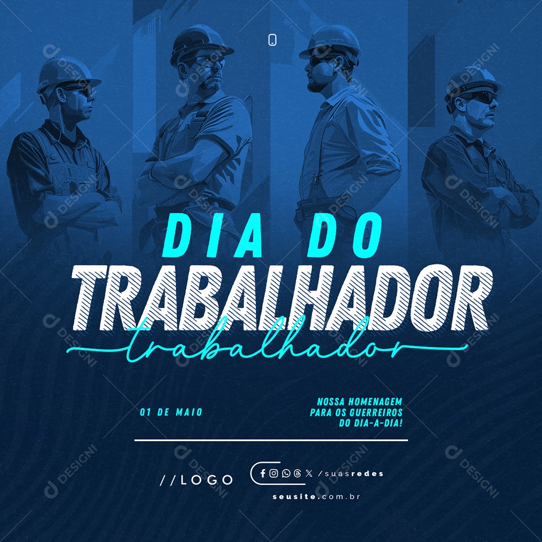 Dia Do Trabalhador 01 de Maio Social Media PSD Editável