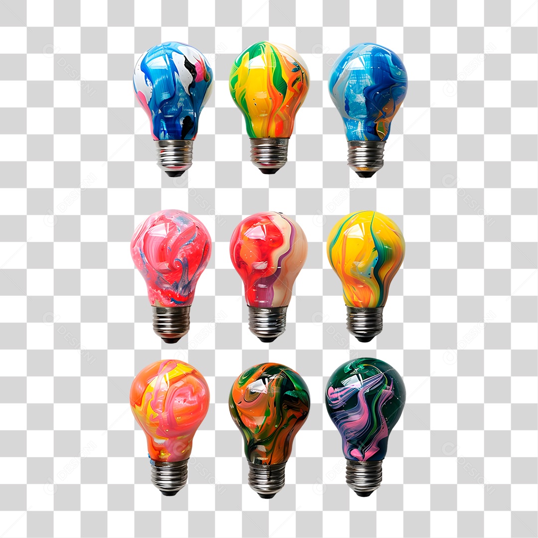 Lâmpadas Coloridas PNG Transparente