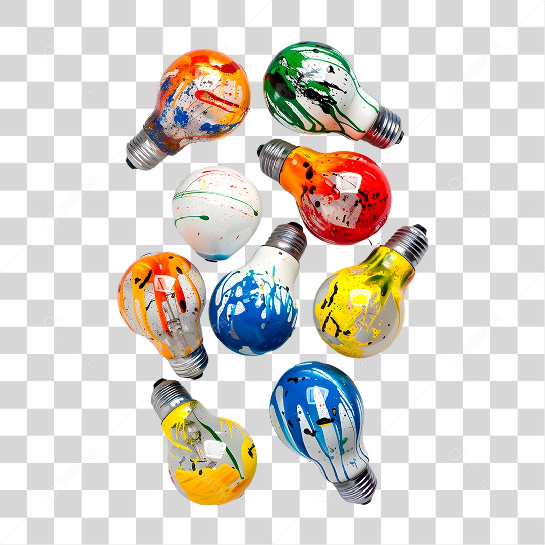 Lâmpadas Coloridas PNG Transparente