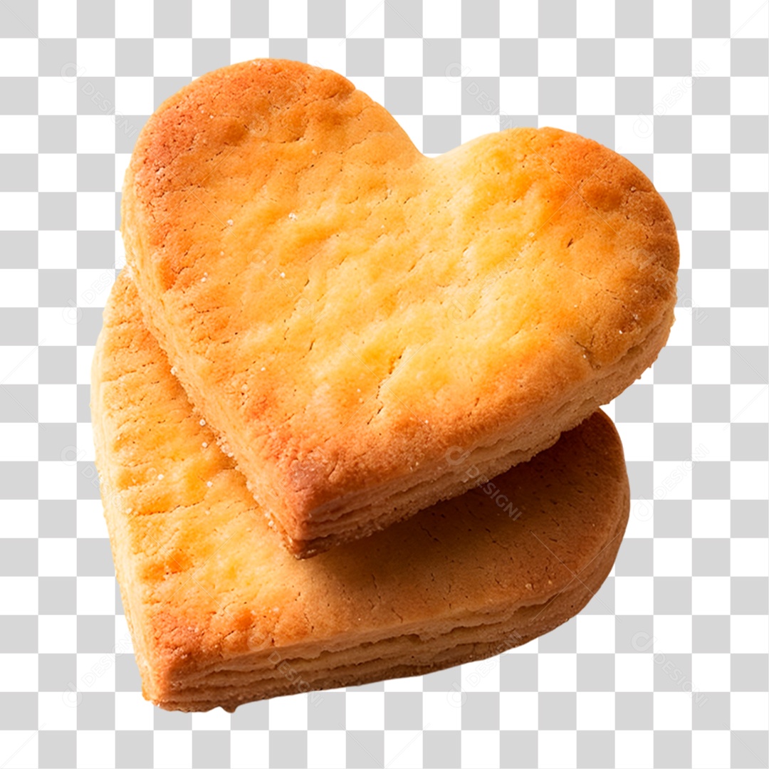 Biscoito em Forma de Coração PNG Transparente