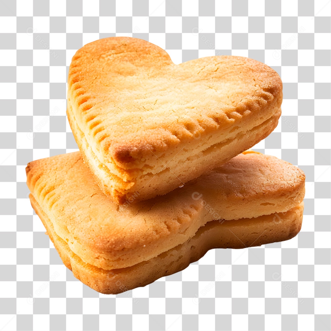 Biscoito em Forma de Coração PNG Transparente