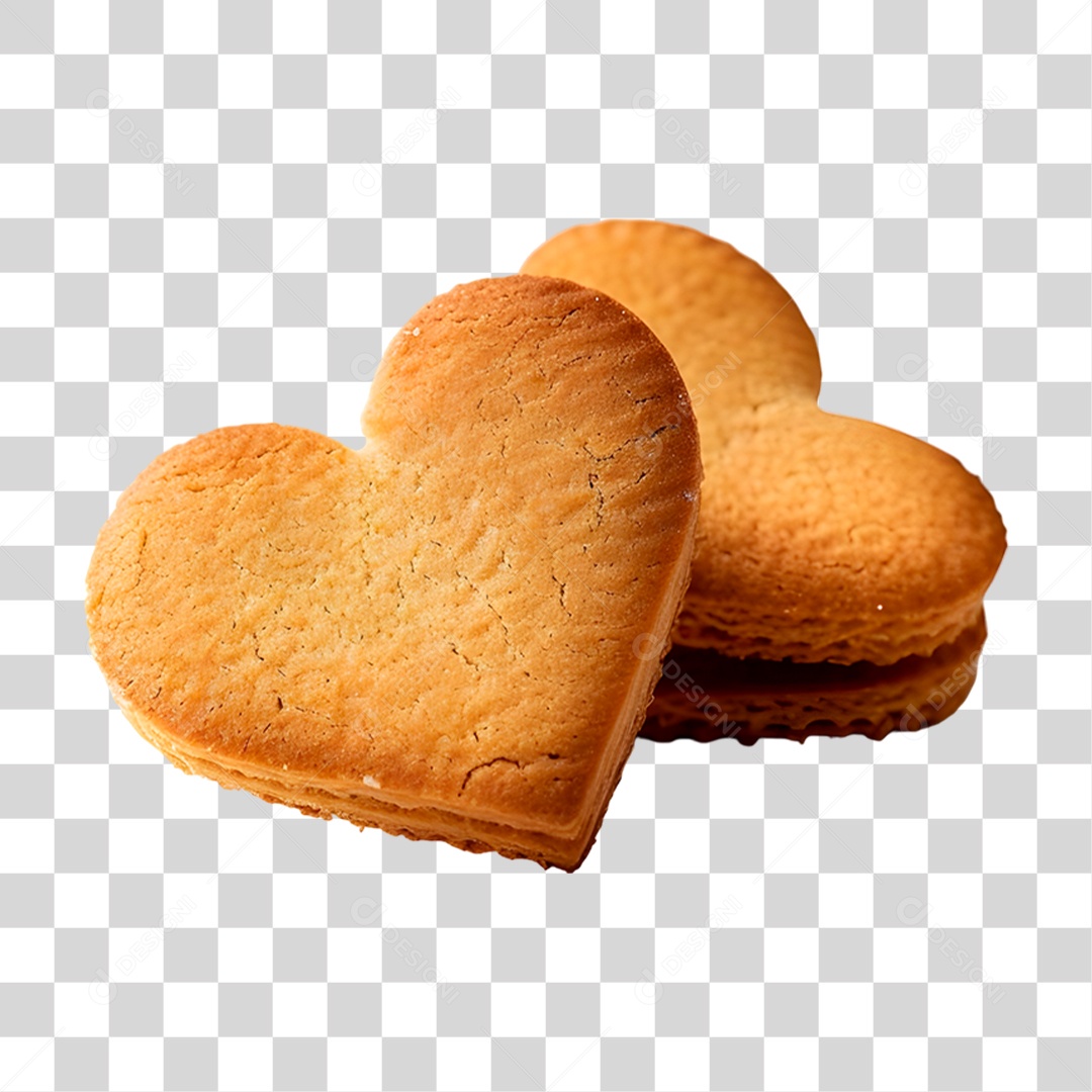 Biscoito em Forma de Coração PNG Transparente