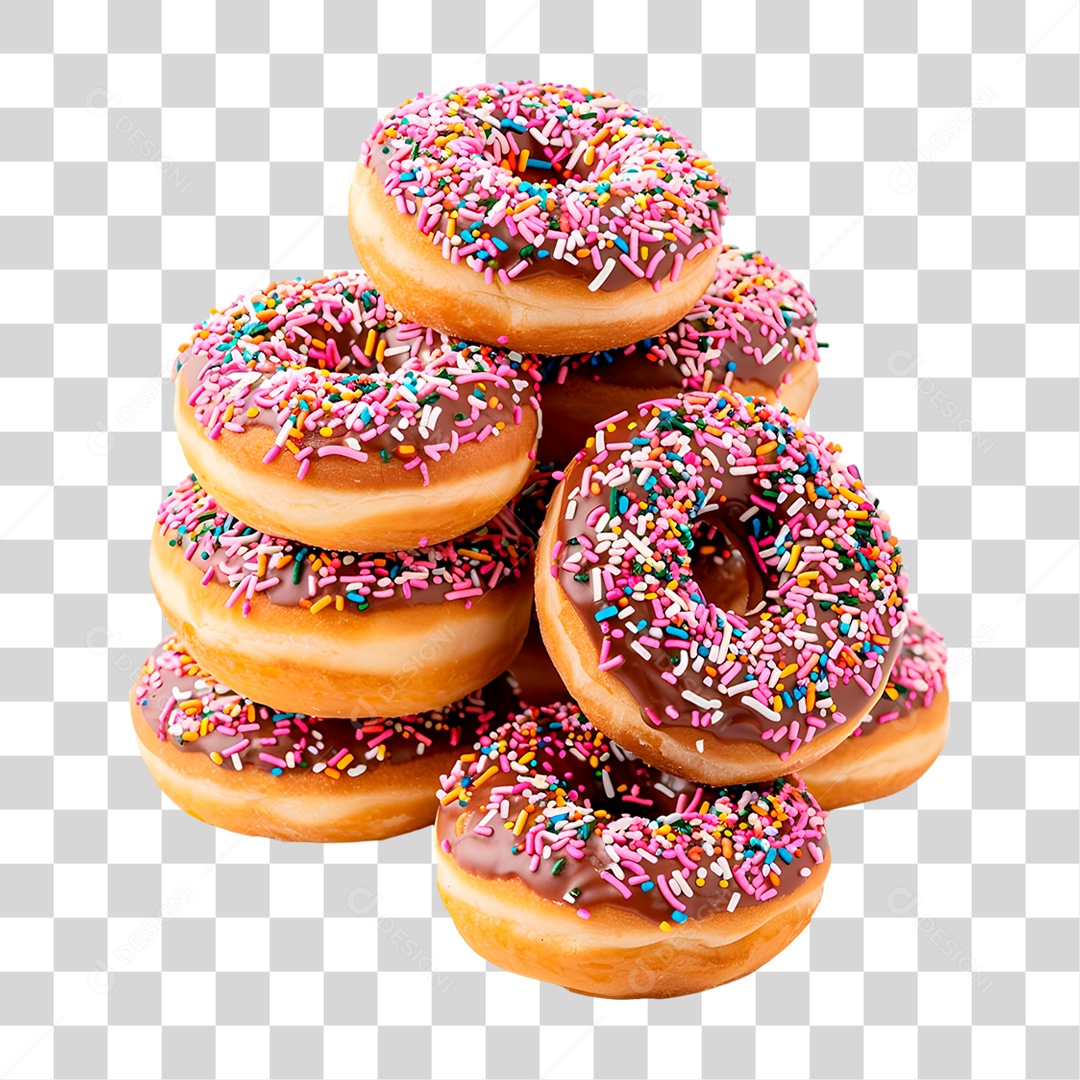 Pilha de Rosca Donuts PNG Transparente
