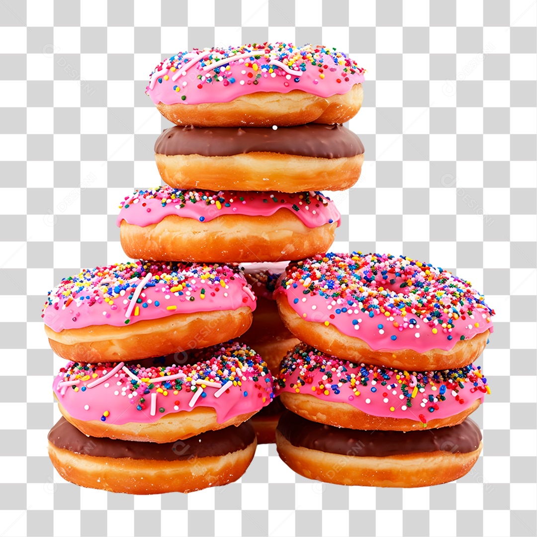 Pilha Rosca Donuts PNG Transparente