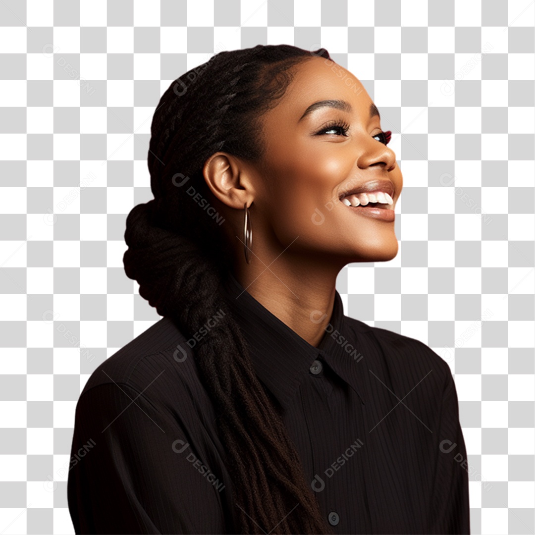 Mulher Mãe Sozinha Sorrindo PNG Transparente