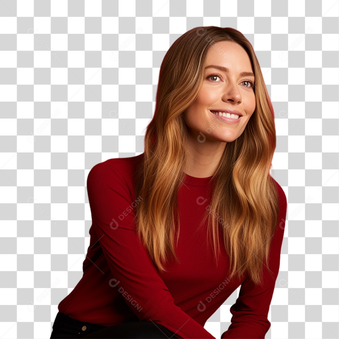 Mulher Mãe Sozinha Sorrindo PNG Transparente