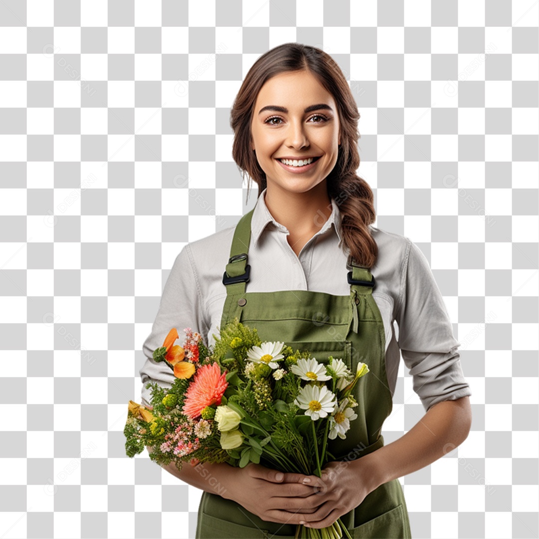 Florista jardineira PNG Transparente