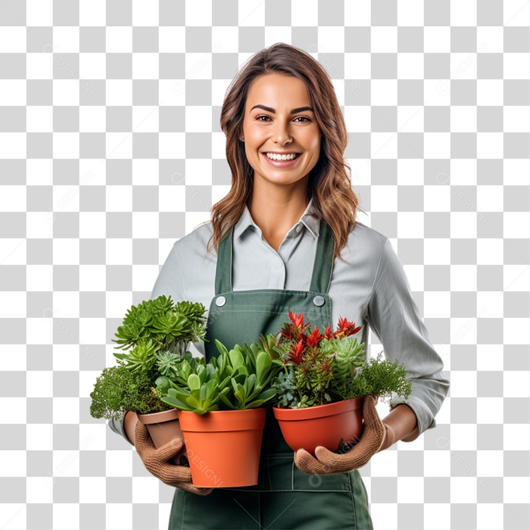 Florista jardineira PNG Transparente
