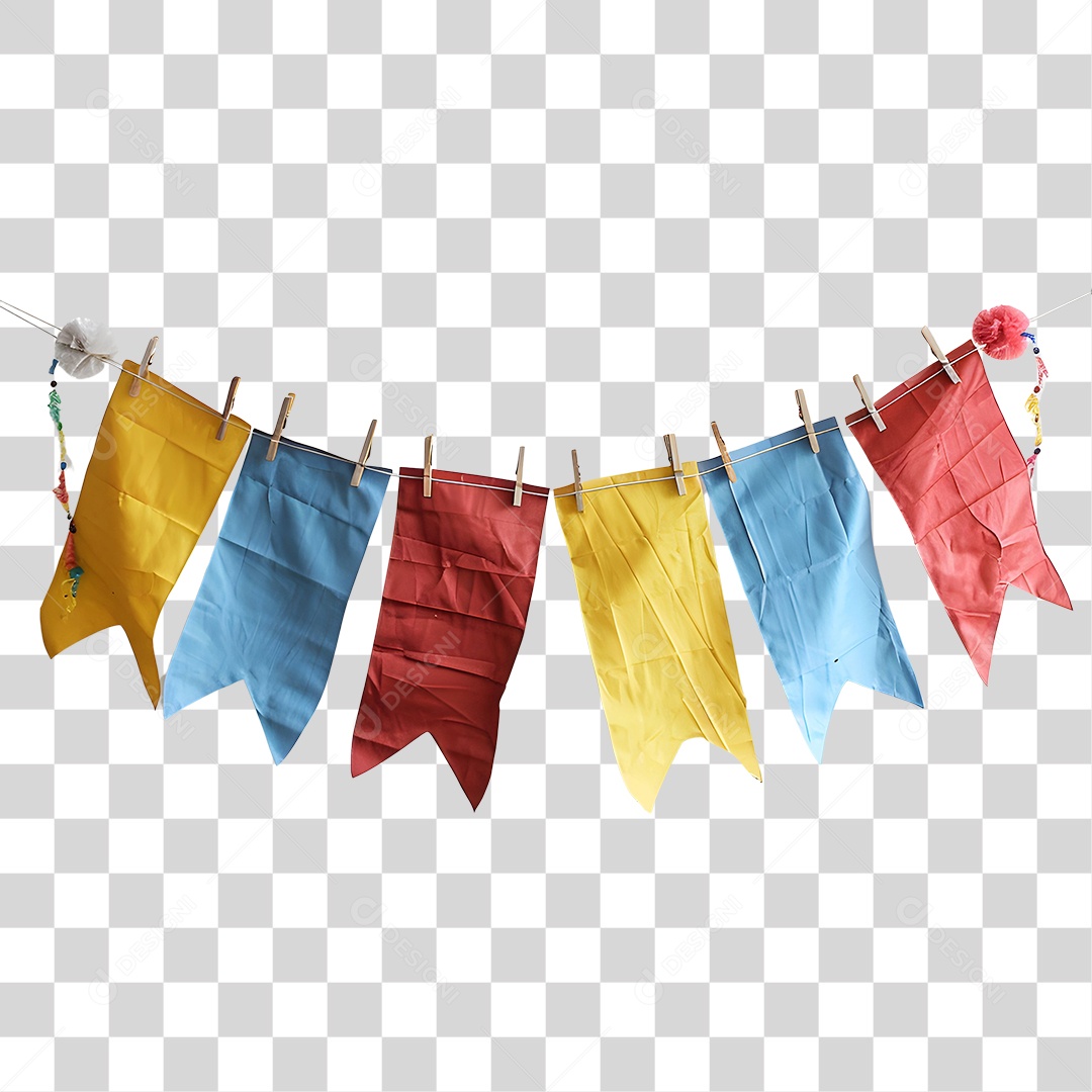 Bandeirinhas de Festa Junina PNG Transparente