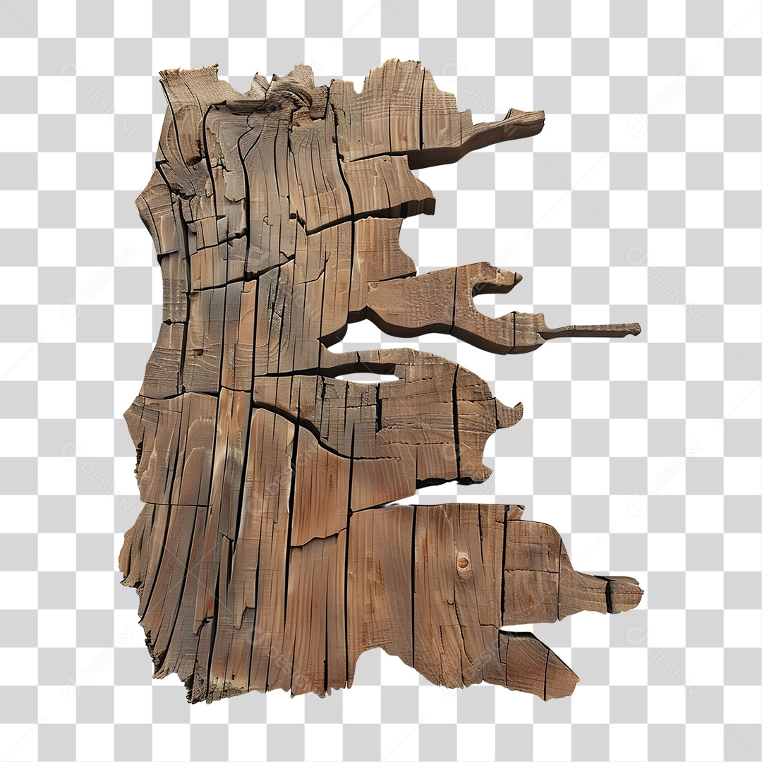 Pedaço de Madeira Velha PNG Transparente
