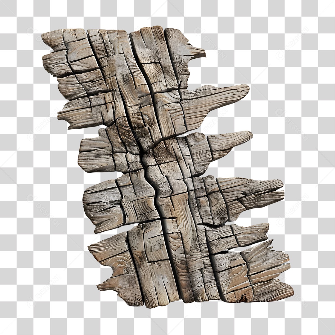 Pedaço de Madeira Velha PNG Transparente