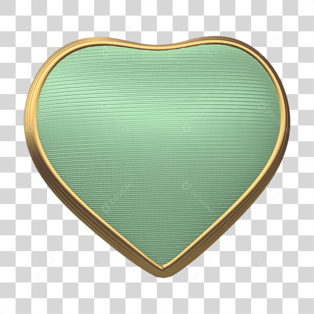 Elemento 3D Coração PNG Transparente