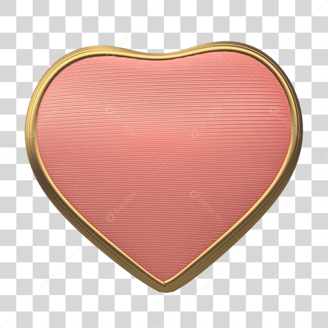 Elemento 3D Coração PNG Transparente