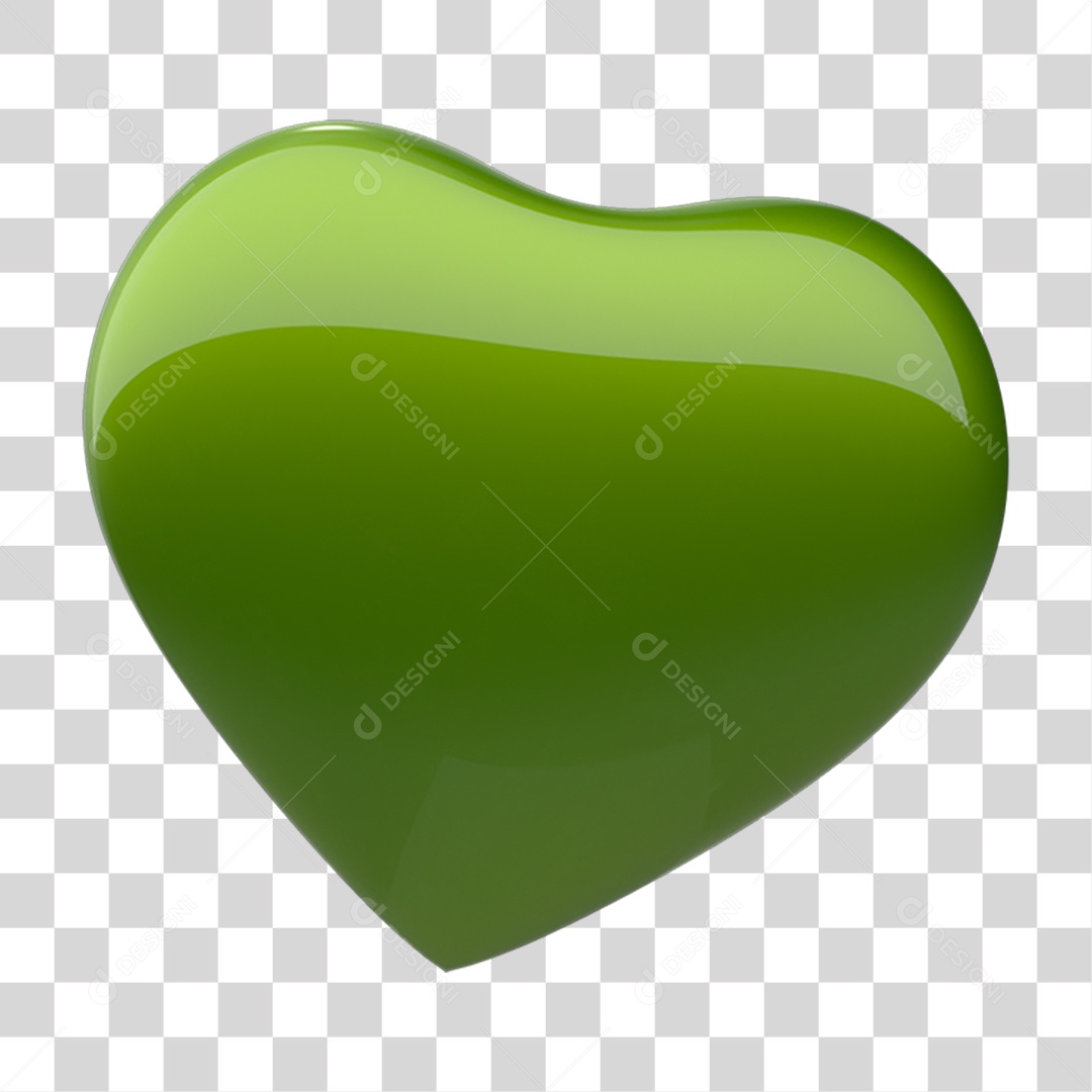 Elemento 3D Coração PNG Transparente