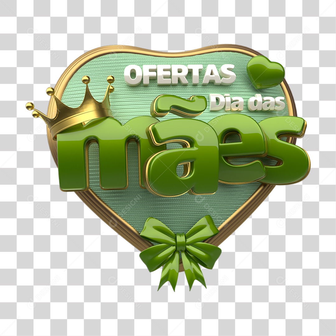 Selo 3D Dia das Mães PNG Transparente