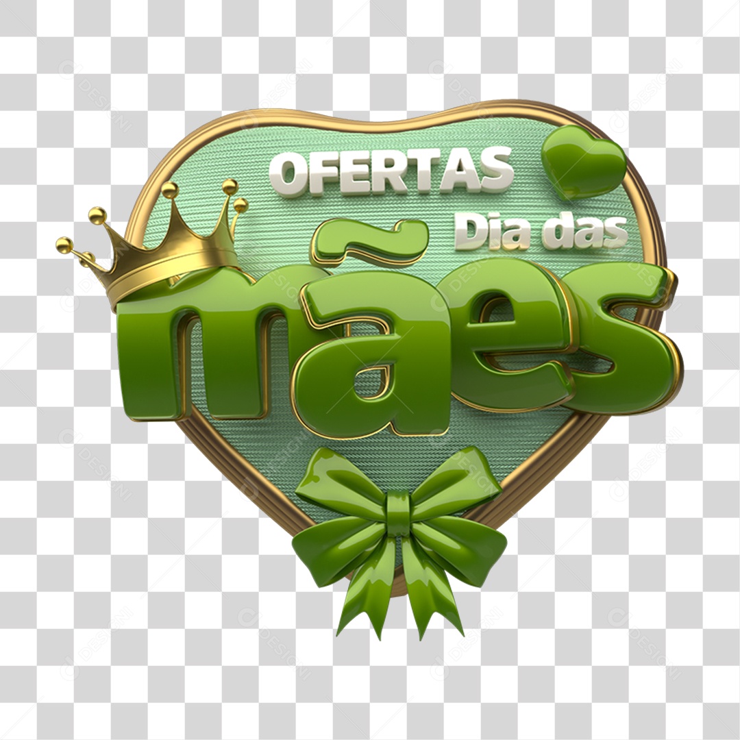 Selo 3D Dia das Mães PNG Transparente