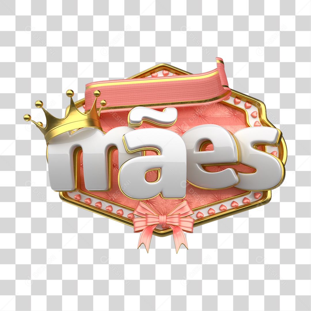 Selo 3D Dia das Mães PNG Transparente
