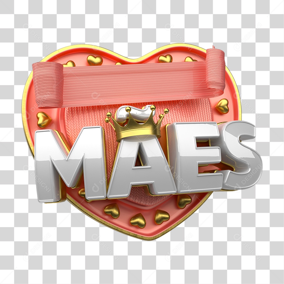Selo 3D Dia das Mães PNG Transparente