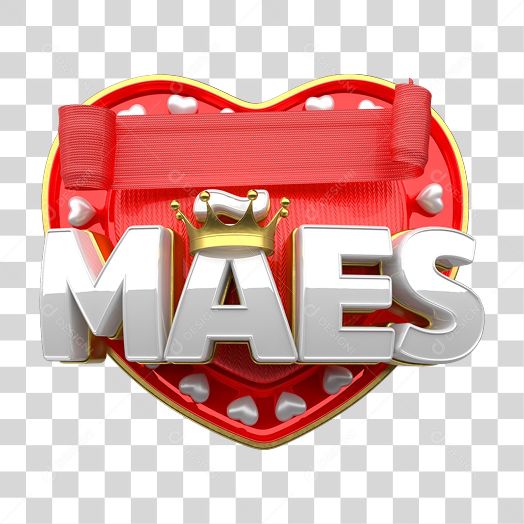 Selo 3D Dia das Mães PNG Transparente