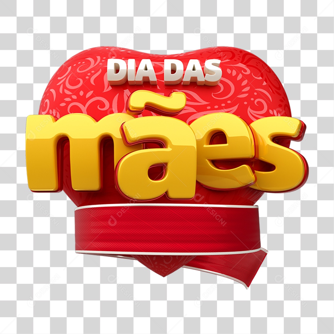 Selo 3D Dia das Mães PNG Transparente