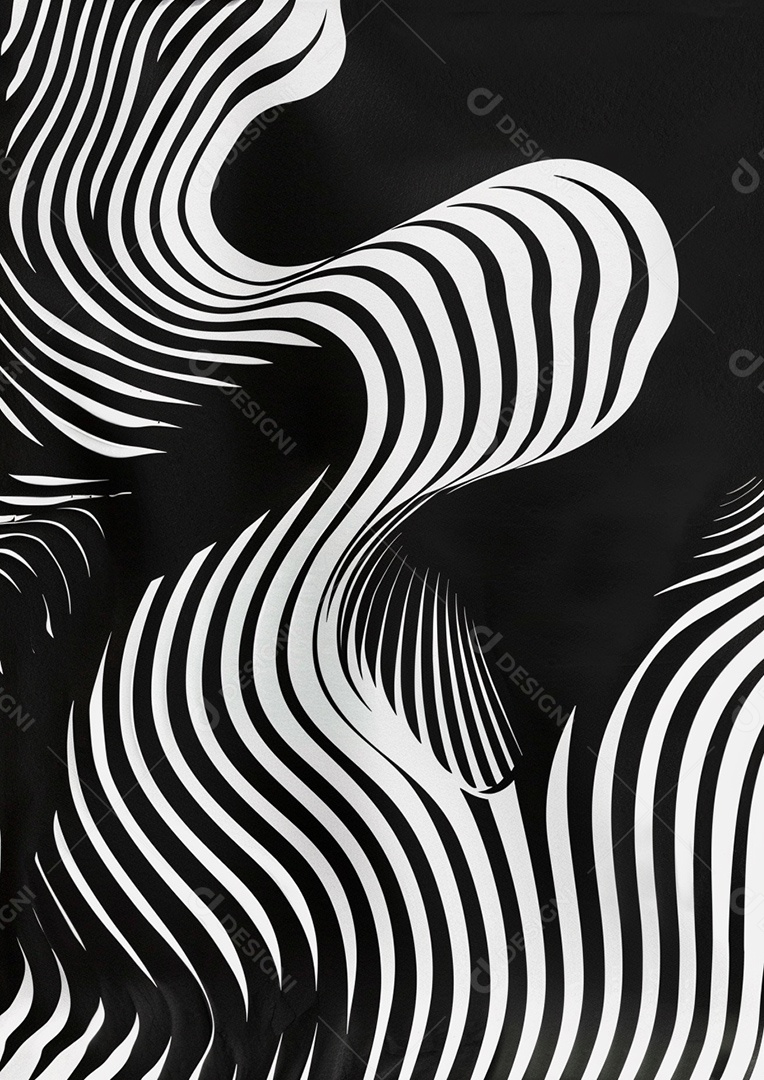 Pôster abstrato em preto e branco em negrito