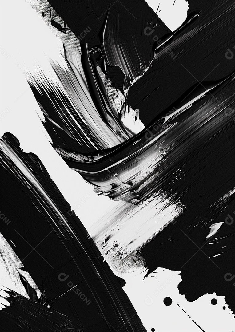 Pôster abstrato em preto e branco em negrito