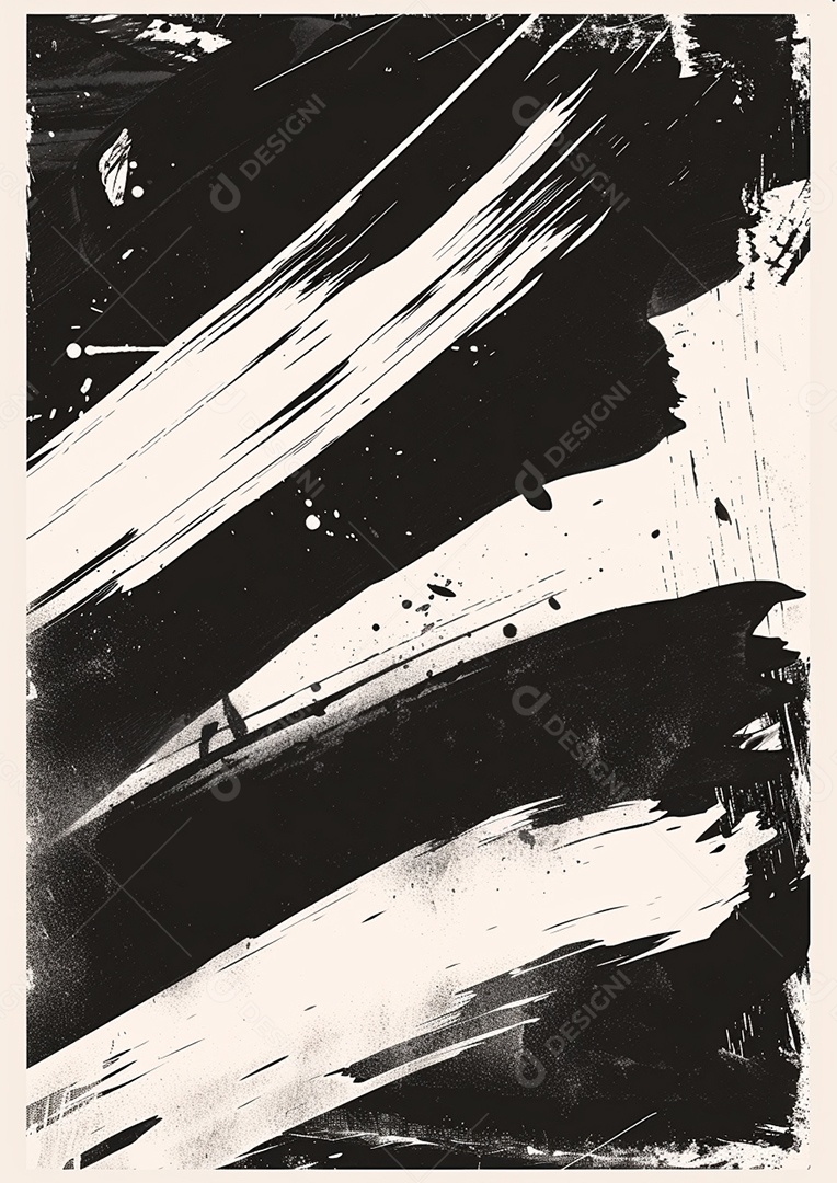 Pôster abstrato em preto e branco em negrito