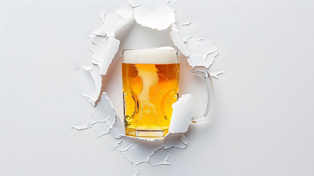 Bandeija de copo de cerveja enfiando a cabeça para fora