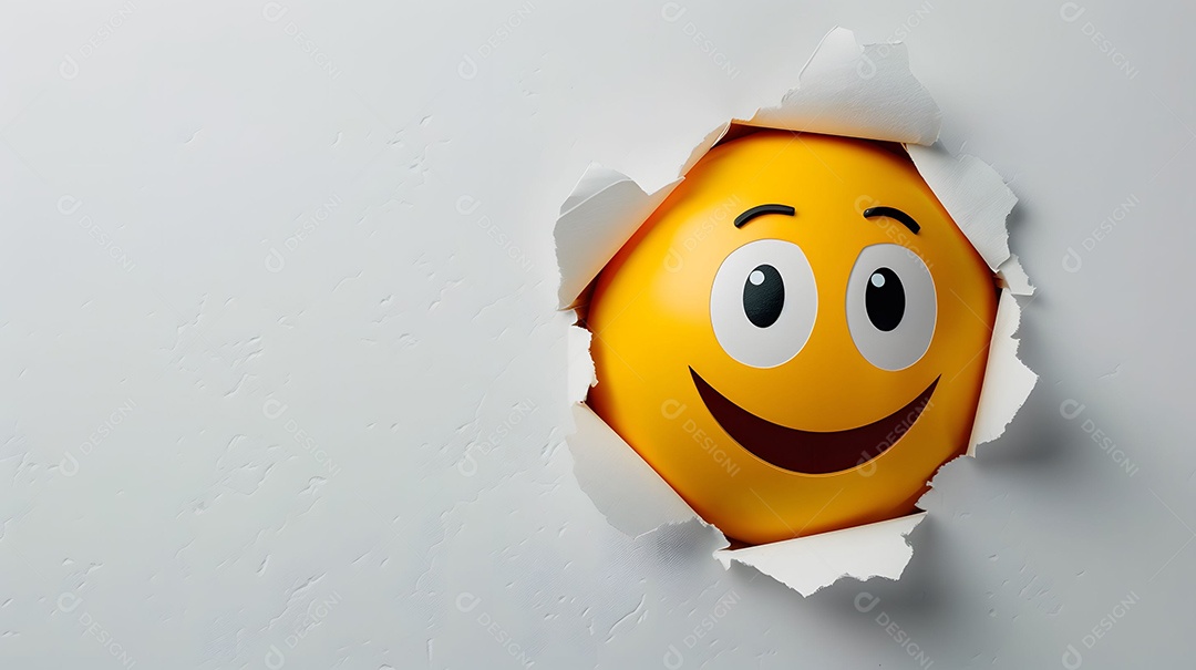 Emoji feliz enfiando a cabeça para fora