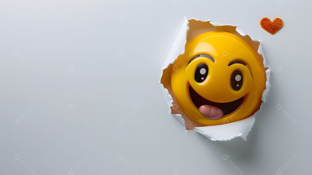 Emoji adora colocar a cabeça para fora do buraco