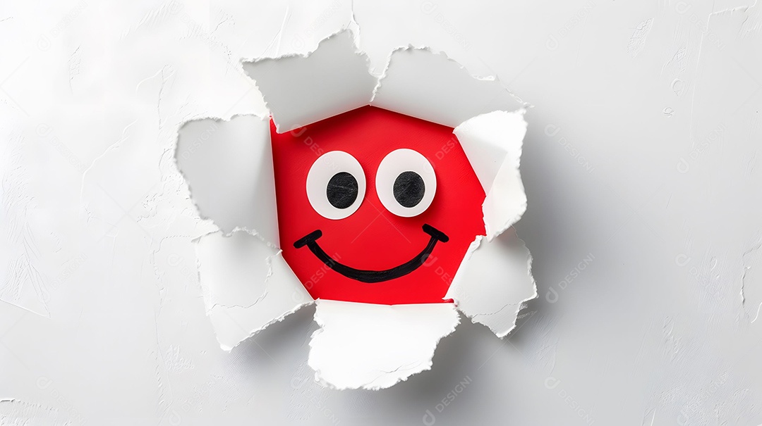 Emoji feliz enfiando a cabeça para fora da casa