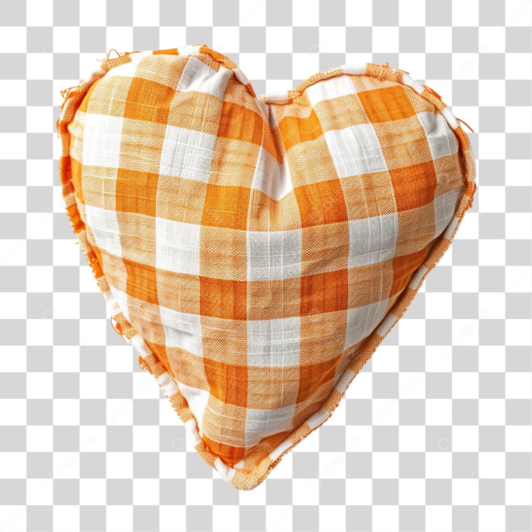 Coração de Pano Xadrez PNG Transparente