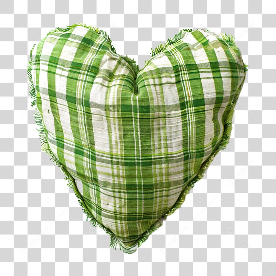 Coração de Pano Xadrez PNG Transparente