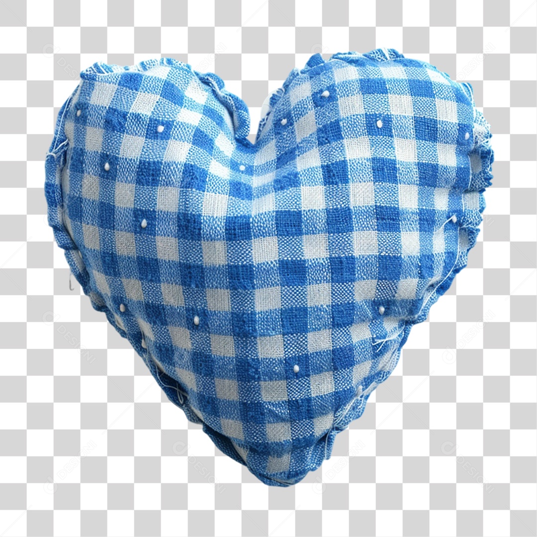 Coração de Pano Xadrez PNG Transparente