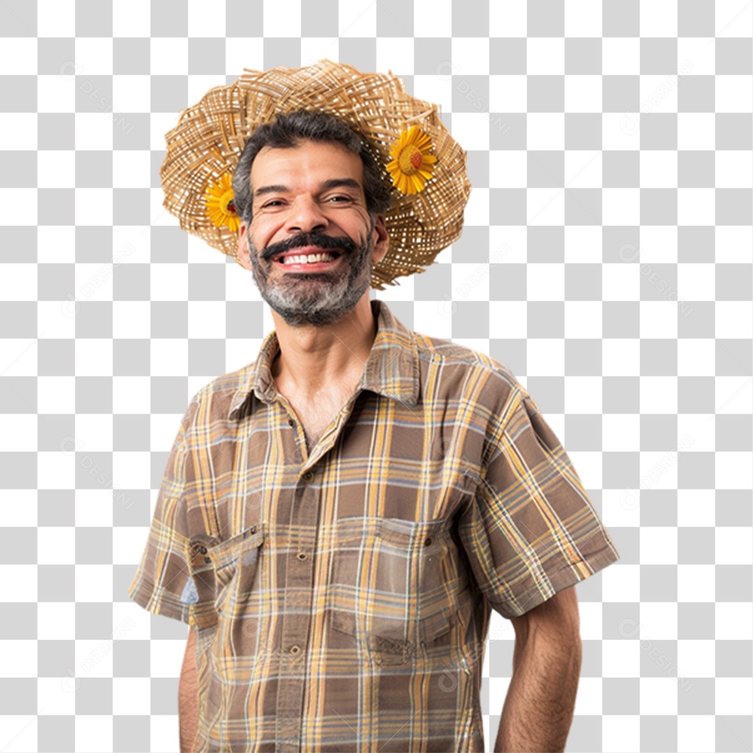 Homem com Roupa de Festa Junina PNG Transparente