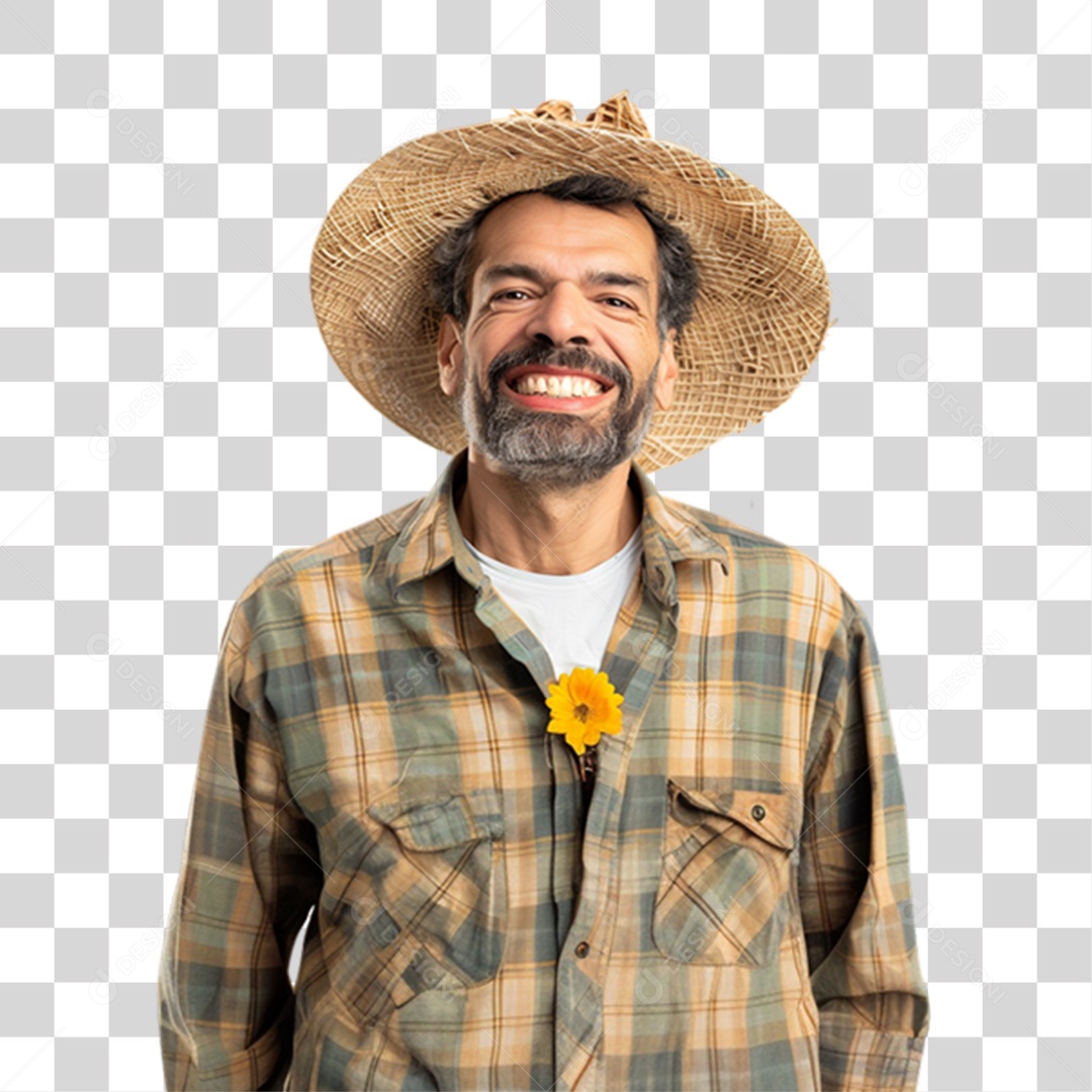 Homem com Roupa de Festa Junina PNG Transparente