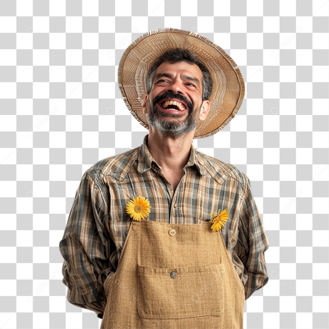 Homem com Roupa de Festa Junina PNG Transparente