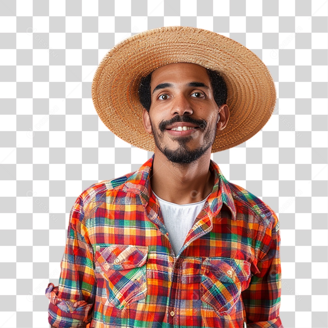 Homem com Roupa de Festa Junina PNG Transparente