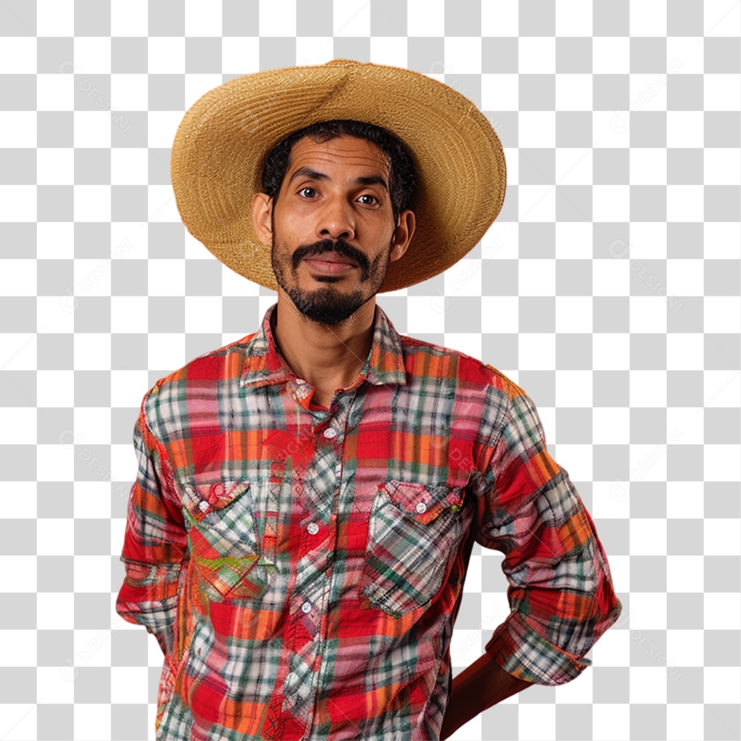 Homem com Roupa de Festa Junina PNG Transparente