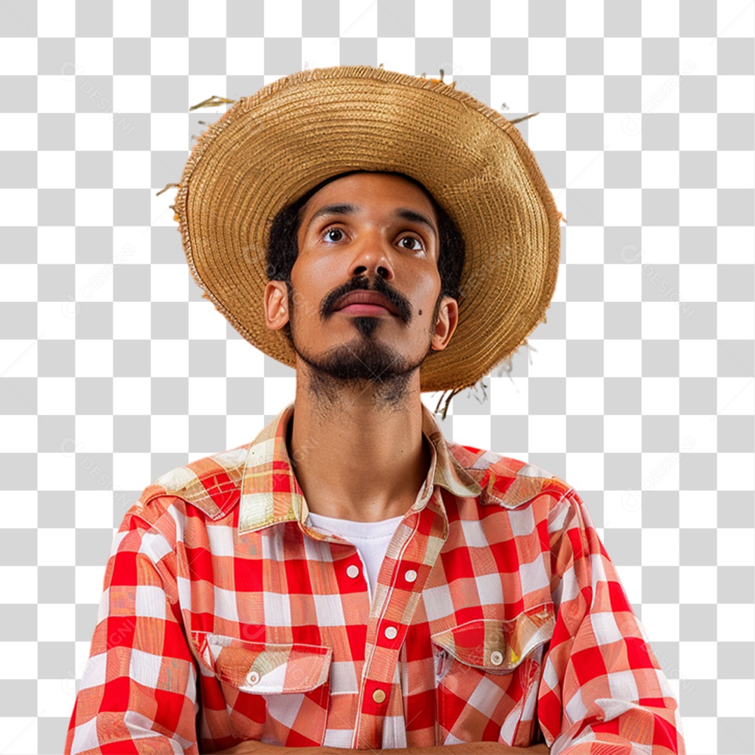 Homem com Roupa de Festa Junina PNG Transparente