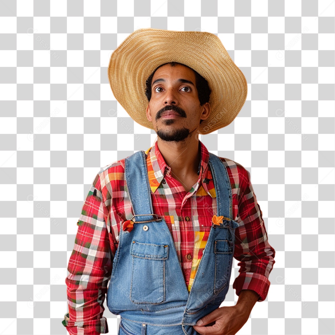 Homem com Roupa de Festa Junina PNG Transparente