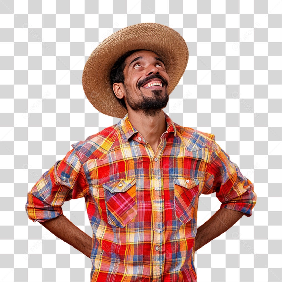 Homem com Roupa de Festa Junina PNG Transparente