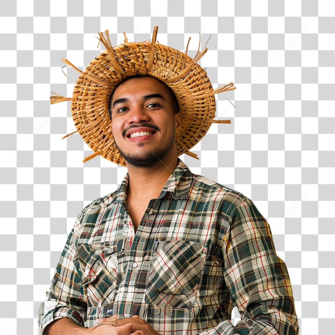 Homem com Roupa de Festa Junina PNG Transparente