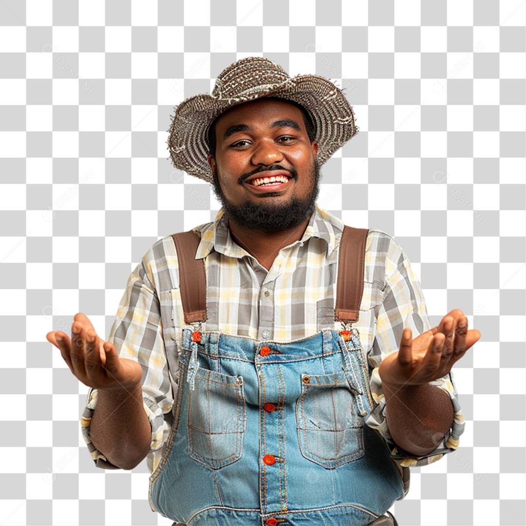 Homem com Roupa de Festa Junina PNG Transparente