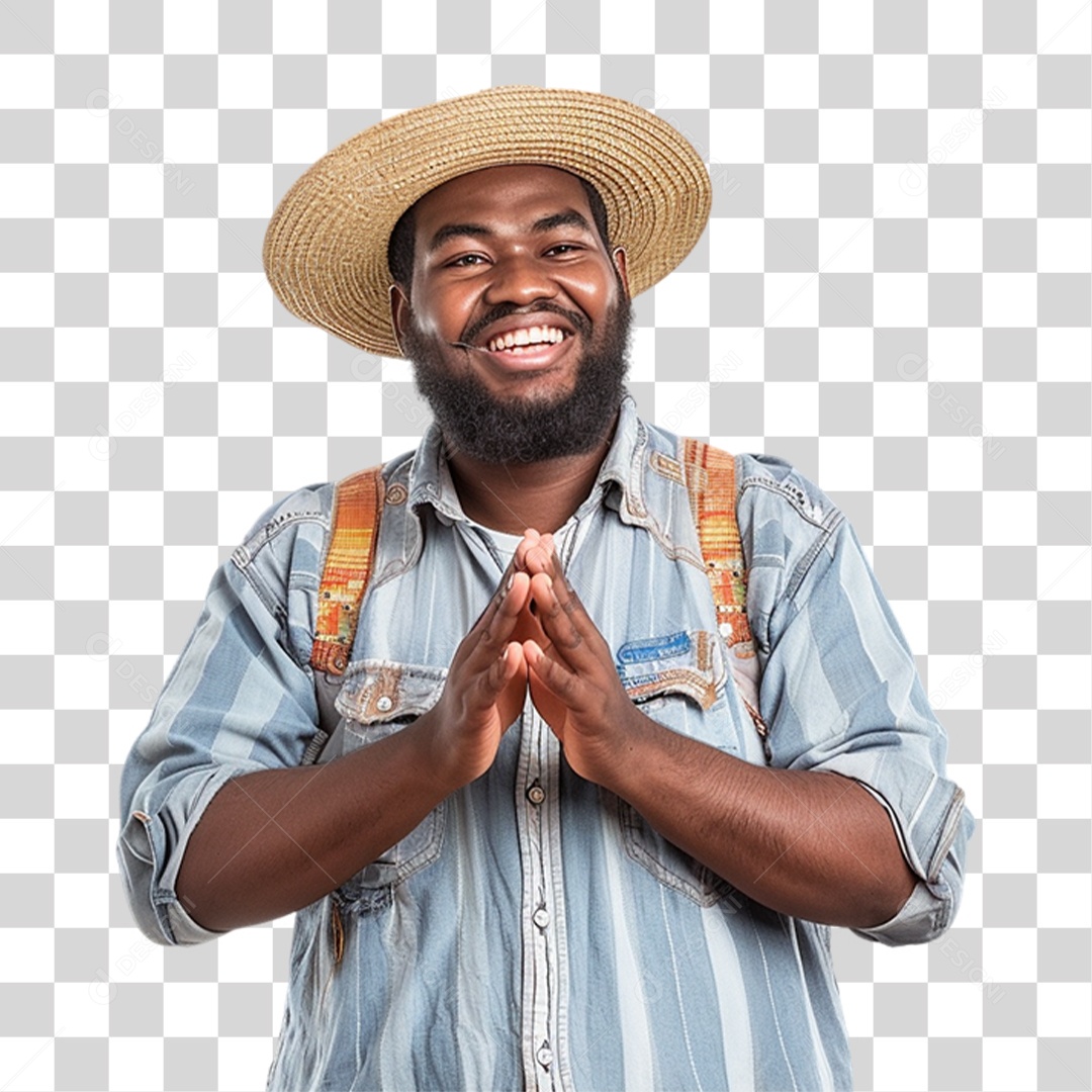 Homem com Roupa de Festa Junina PNG Transparente