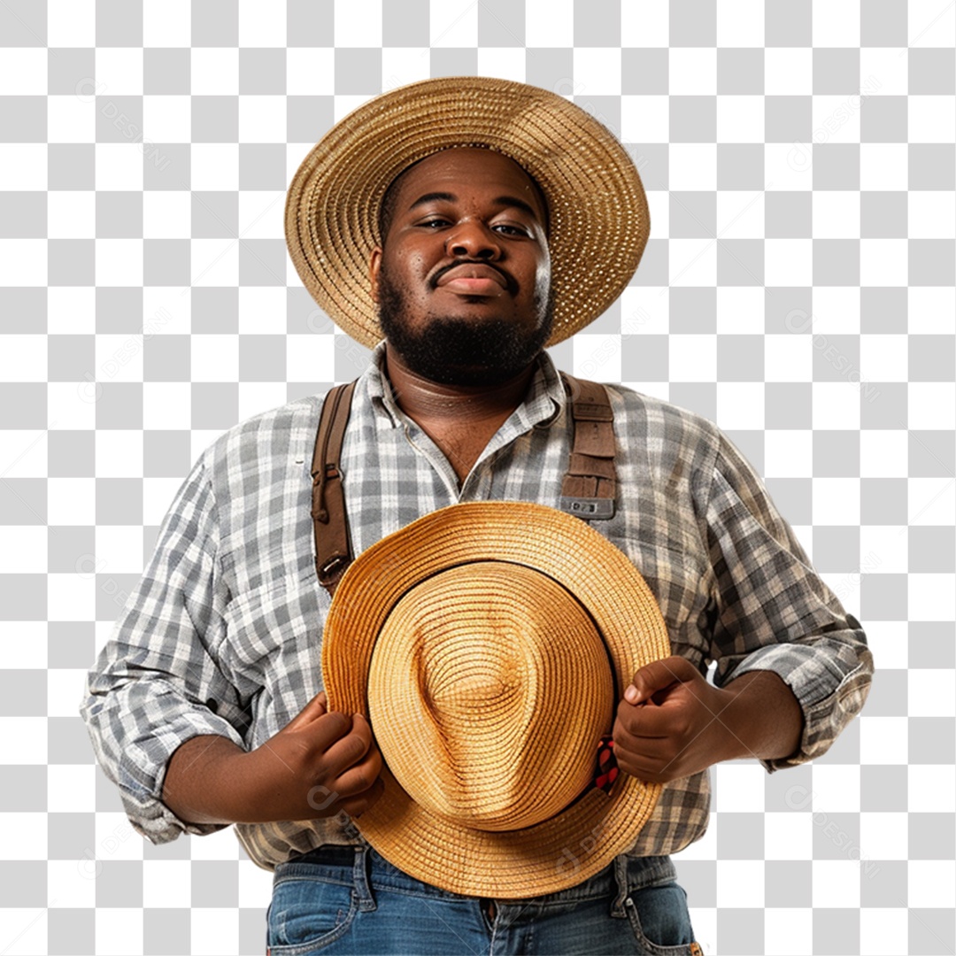 Homem com Roupa de Festa Junina PNG Transparente