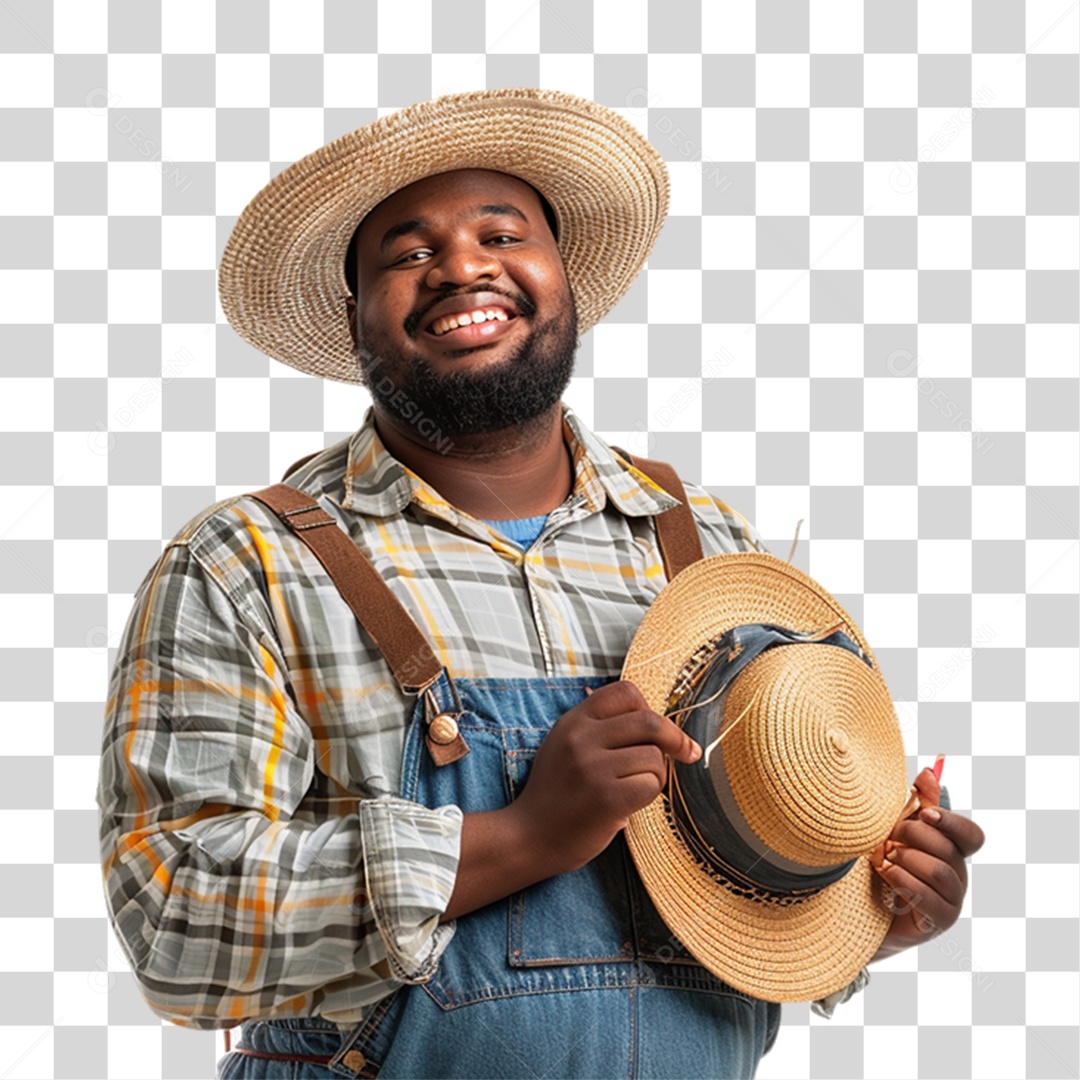 Homem com Roupa de Festa Junina PNG Transparente